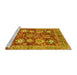 Sideview of Machine Washable Abstract Yellow Modern Rug, wshabs3544yw