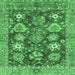 Square Machine Washable Abstract Emerald Green Modern Area Rugs, wshabs3544emgrn