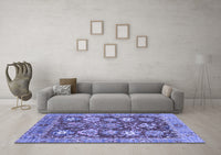 Machine Washable Abstract Blue Modern Rug, wshabs3544blu