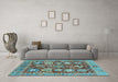 Machine Washable Abstract Light Blue Modern Rug in a Living Room, wshabs3544lblu