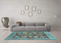 Machine Washable Abstract Light Blue Modern Rug, wshabs3544lblu