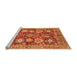 Sideview of Machine Washable Abstract Orange Modern Area Rugs, wshabs3544org