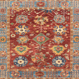Square Machine Washable Abstract Camel Brown Rug, wshabs3544