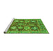 Sideview of Machine Washable Abstract Green Modern Area Rugs, wshabs3544grn