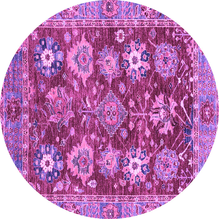 Round Machine Washable Abstract Purple Modern Area Rugs, wshabs3544pur