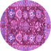 Round Machine Washable Abstract Purple Modern Area Rugs, wshabs3544pur