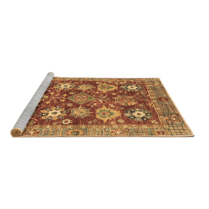 Sideview of Machine Washable Abstract Brown Modern Rug, wshabs3544brn