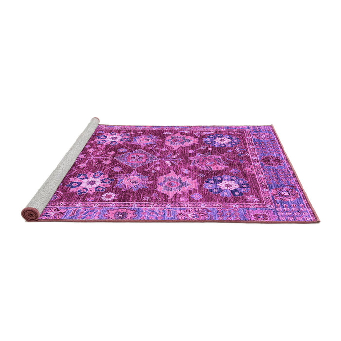 Sideview of Machine Washable Abstract Purple Modern Area Rugs, wshabs3544pur