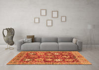 Machine Washable Abstract Orange Modern Rug, wshabs3544org