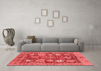 Machine Washable Abstract Red Modern Rug, wshabs3544red