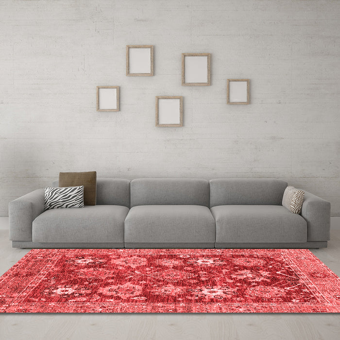 Modern Red Washable Rugs