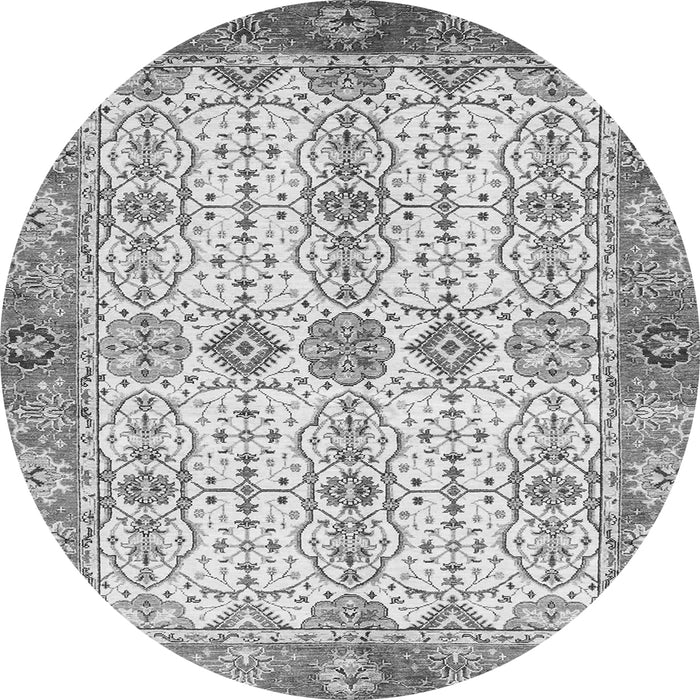Round Machine Washable Abstract Gray Modern Rug, wshabs3545gry