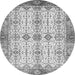 Round Machine Washable Abstract Gray Modern Rug, wshabs3545gry