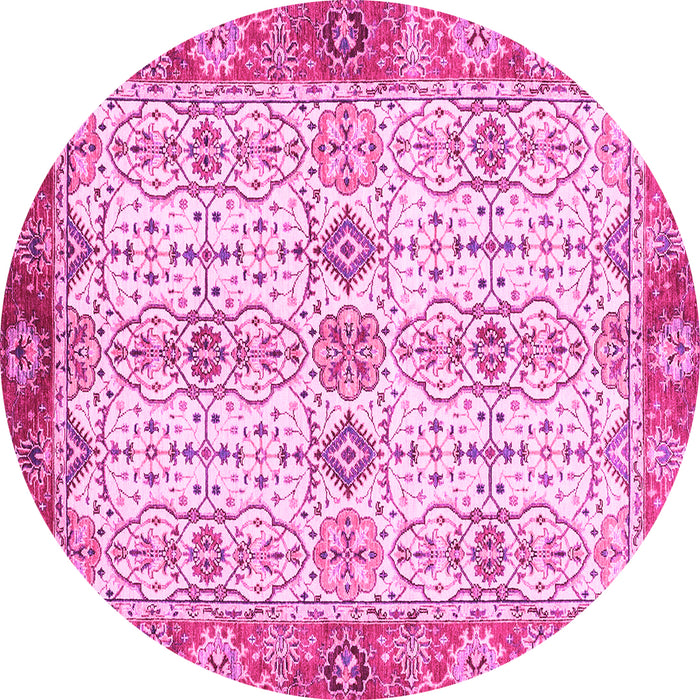 Round Abstract Pink Modern Rug, abs3545pnk