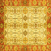 Square Abstract Yellow Modern Rug, abs3545yw