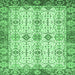 Square Machine Washable Abstract Emerald Green Modern Area Rugs, wshabs3545emgrn