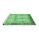 Sideview of Machine Washable Abstract Emerald Green Modern Area Rugs, wshabs3545emgrn