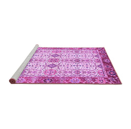 Sideview of Machine Washable Abstract Purple Modern Area Rugs, wshabs3545pur