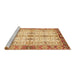 Sideview of Machine Washable Abstract Brown Modern Rug, wshabs3545brn