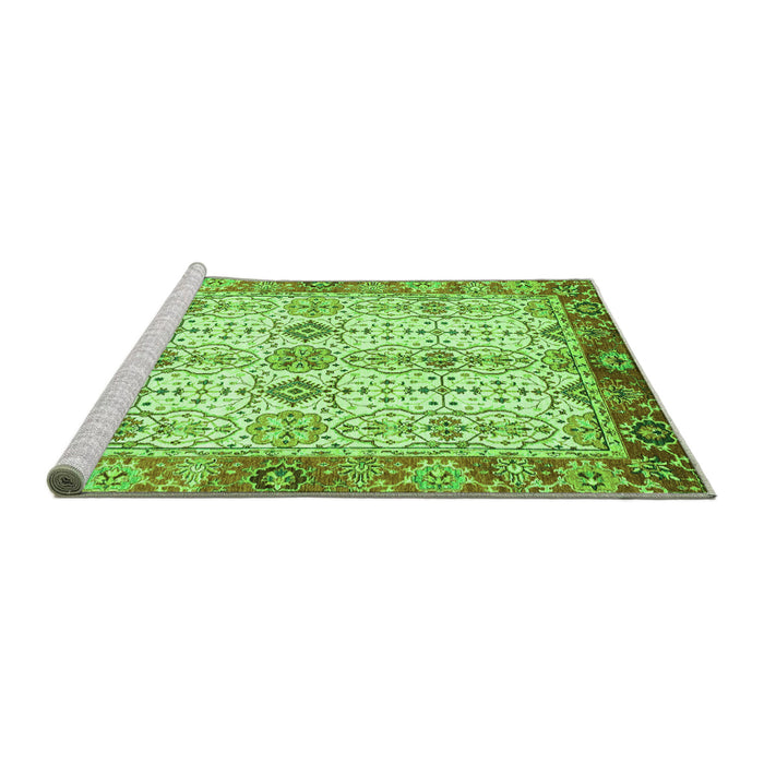 Sideview of Machine Washable Abstract Green Modern Area Rugs, wshabs3545grn