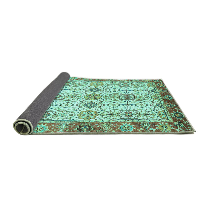 Sideview of Abstract Turquoise Modern Rug, abs3545turq