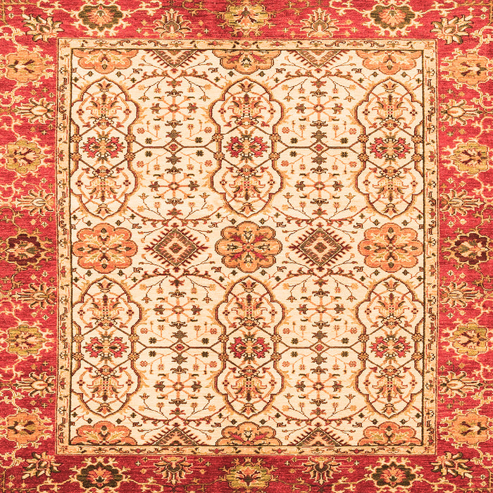 Square Abstract Orange Modern Rug, abs3545org