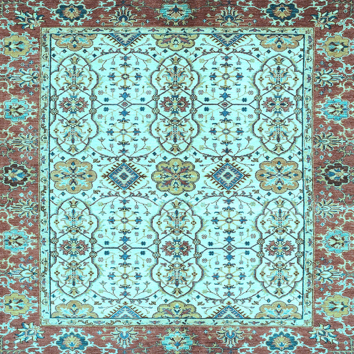 Square Abstract Light Blue Modern Rug, abs3545lblu