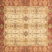 Square Abstract Brown Modern Rug, abs3545brn