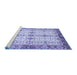 Sideview of Machine Washable Abstract Blue Modern Rug, wshabs3545blu