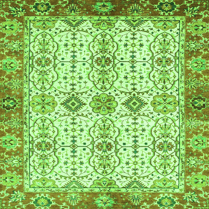 Square Abstract Green Modern Rug, abs3545grn