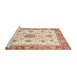 Sideview of Machine Washable Abstract Khaki Gold Rug, wshabs3546