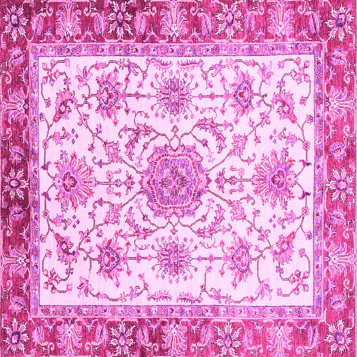 Square Machine Washable Abstract Pink Modern Rug, wshabs3546pnk