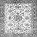 Square Abstract Gray Modern Rug, abs3546gry