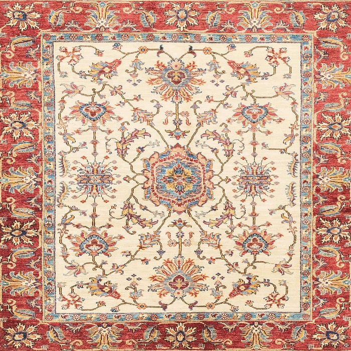 Square Abstract Khaki Gold Modern Rug, abs3546