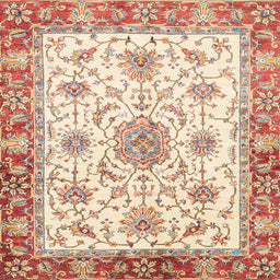 Square Machine Washable Abstract Khaki Gold Rug, wshabs3546