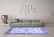 Machine Washable Abstract Blue Modern Rug in a Living Room, wshabs3546blu