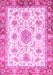 Machine Washable Abstract Pink Modern Rug, wshabs3546pnk