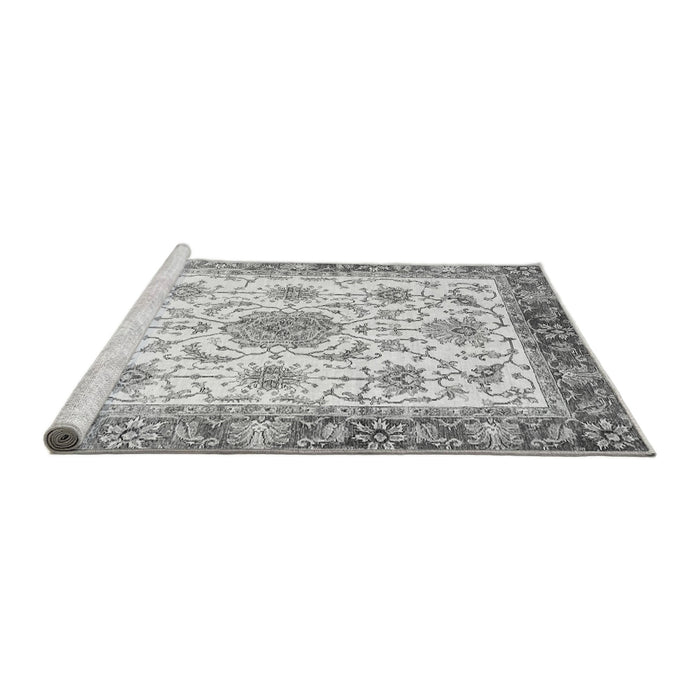 Sideview of Machine Washable Abstract Gray Modern Rug, wshabs3546gry
