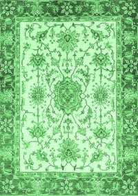 Abstract Emerald Green Modern Rug, abs3546emgrn