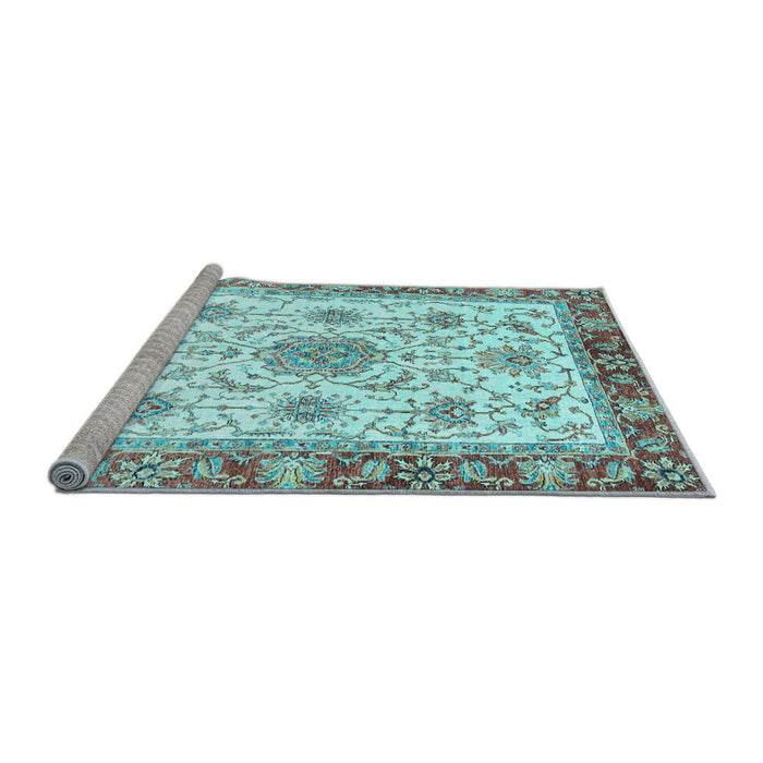 Sideview of Machine Washable Abstract Light Blue Modern Rug, wshabs3546lblu