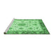 Sideview of Machine Washable Abstract Emerald Green Modern Area Rugs, wshabs3546emgrn