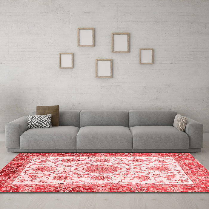 Modern Red Washable Rugs