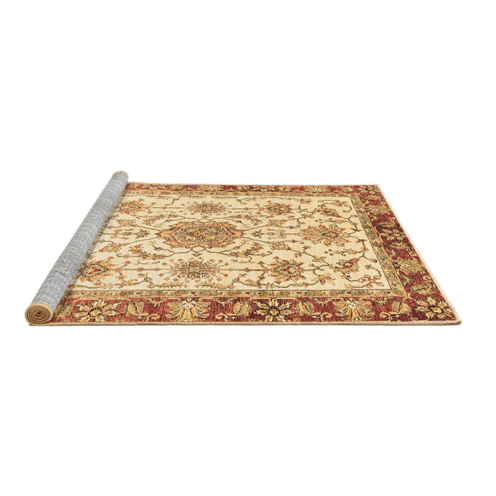 Sideview of Machine Washable Abstract Brown Modern Rug, wshabs3546brn