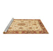 Sideview of Machine Washable Abstract Brown Modern Rug, wshabs3546brn