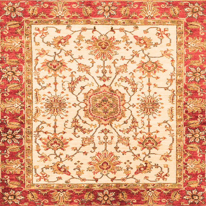 Square Abstract Orange Modern Rug, abs3546org