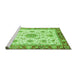 Sideview of Machine Washable Abstract Green Modern Area Rugs, wshabs3546grn