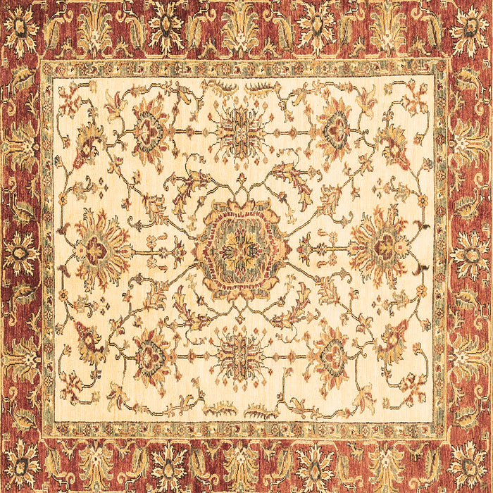 Square Abstract Brown Modern Rug, abs3546brn