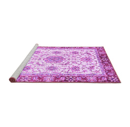 Sideview of Machine Washable Abstract Purple Modern Area Rugs, wshabs3546pur