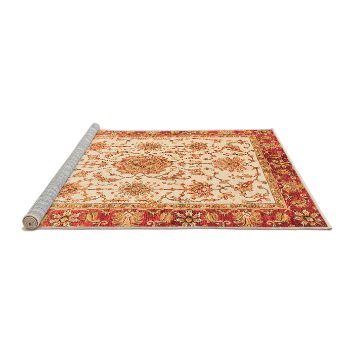 Sideview of Machine Washable Abstract Orange Modern Area Rugs, wshabs3546org