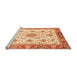 Sideview of Machine Washable Abstract Orange Modern Area Rugs, wshabs3546org